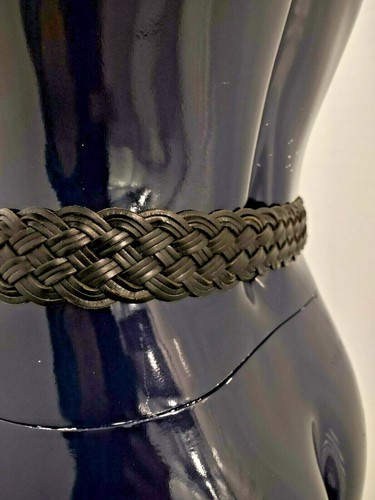 Vintage CHICOs BLACK GENUINE LEATHER BELT Calendar Tribal Buckle S/M GRUNGE ERA - Picture 12 of 12