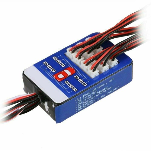 12 luces de simulación LED sistema inteligente iluminación flash para RC 1/10 coche naranjaRX Reino Unido - Imagen 3 de 8