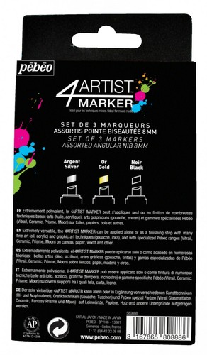 Pebeo 4Artist Oil Based Paint Markers, Assorted Set of 3X8 MM - Picture 7 of 8