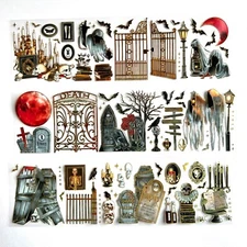 Halloween 3 Sticker Sheets Junk Journal Collage  *Read Description*