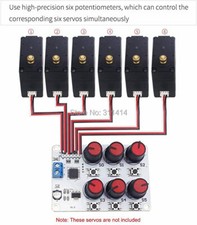 DC 5V-8.4V 6-way Knob Servo Controller Control Board Robot Arm Manipulator New