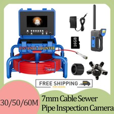 512HZ  w/ Meter Counter Self-Leveling 7mm Cable Sewer Pipe Inspection Camera