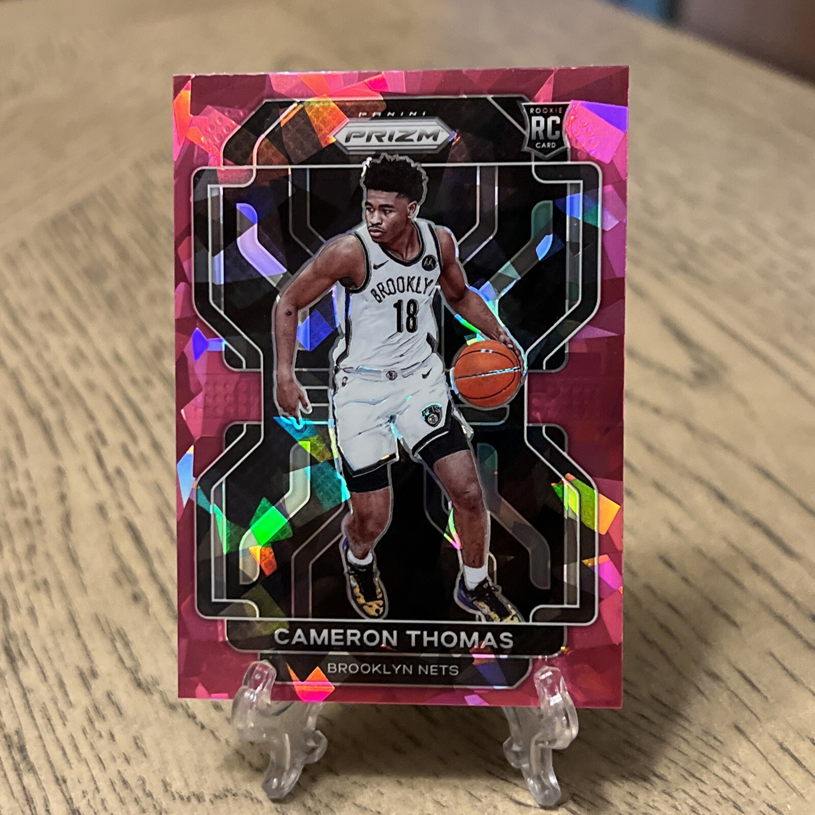 2021-22 Panini Prizm Cameron Cam Thomas #297 Rookie PINK Cracked Ice Prizm RC