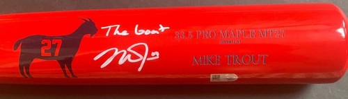 Mike Trout Signed Old Hickory Pro Maple MT27 Bat The Goat Auto Angels MLB Coa - Picture 7 of 12