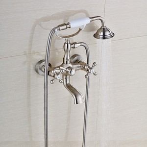 Wall Mount Tub Faucet Brushed Nickel Wall Mount Bath Sink Faucets Barclay Polished Chrome 3 Handle Freestandingwall Mount Bathtub