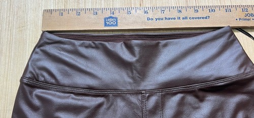 Offline By Aerie Real Luxe Brown Faux Leather Leggings Womens Medium Hi-Rise - Picture 6 of 8