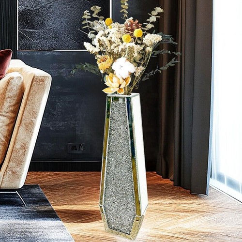 Groß Blumenvase Höhe 68 cm Funkelnde Verspiegelte Kristallvase Vase, Wohnzimmer - Bild 10 von 26