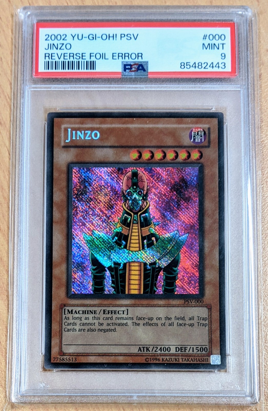 2002 Yugioh PSA 9 Jinzo Reverse Foil Error PSV000 Misprint eBay
