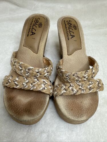sandali zoccoli zeppa beige sbicca 7 - Foto 4 di 7