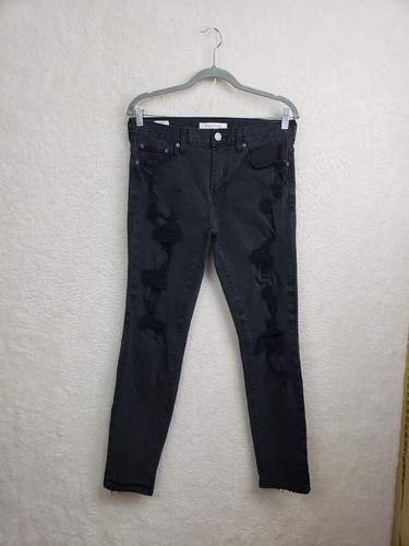 Pacsun Herren Jeans 30x30 Schwarz Baumwollmischung Distressed Skinny Stretch Denim