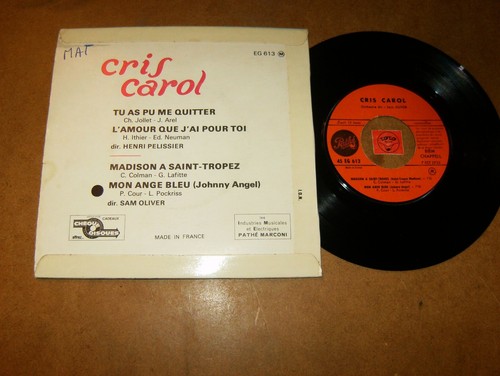 CRIS CAROL - EP FRENCH PATHE 613 / LISTEN - TEEN FRENCH POPCORN - Bild 2 von 2