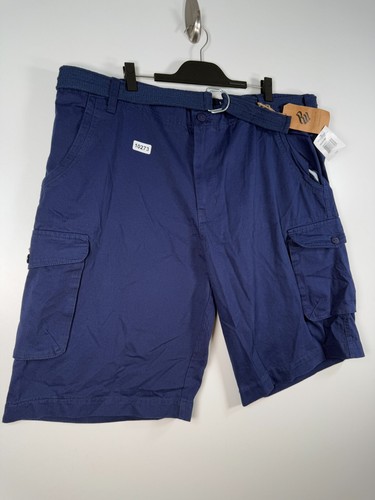 BNWT Rocawear Mens Belted Twill Cargo Shorts Utility Hiking Outdoors Blue Sz 50B - Picture 3 of 13