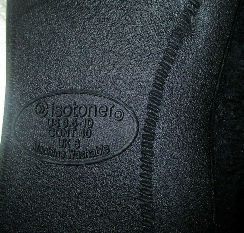 NEW-ATTACHED LABELS-WOMENS ISOTONER SLIPPERS-BLACK-SLIP-ON-SIZE XL - Picture 3 of 4