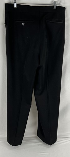 Mens Vintage Haggar Expand-O-Matic Black Flat Front Dress Pants 32X30 - 第 1/3 張圖片