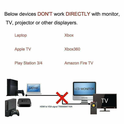 HDMI Stecker auf VGA Stecker Video Konverter Adapter Kabel für PC DVD 1080p HDTV 6 Fuß - Bild 11 von 12