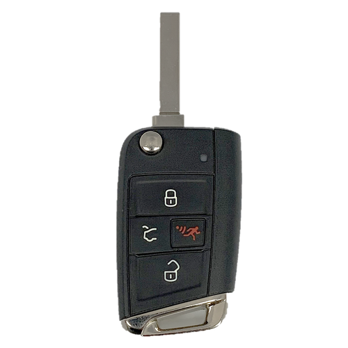 OEM Volkswagen Keyless Remote UNCUT 4B 5G6.959.752.BM NBGFS125C1 (skinny blade) - Picture 3 of 7