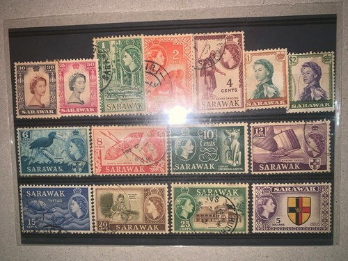 Malaysia malaya sarawak 1957 15pcs from 1 cents to $5 used