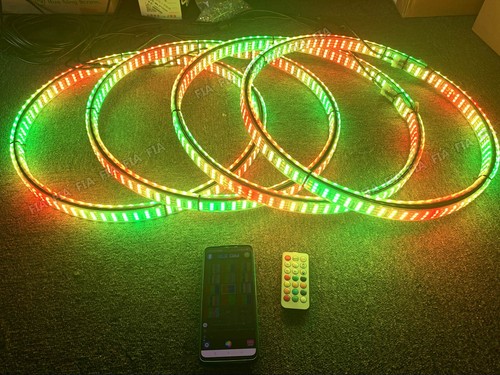 15.5'' Double Side Triple Row Chasing LED Wheel Rim Lights For Truck APP+Remote - Bild 10 von 13