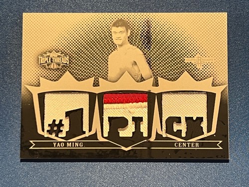 1/1 Yao Ming 2008 Topps Triple Threads White Whale GU Patch Black Plate Rockets