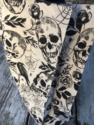 Skull💀& RAVEN Design Classic Handcrafted Reusable Shopping Bag/Tote NWT 💀 - Picture 10 of 12