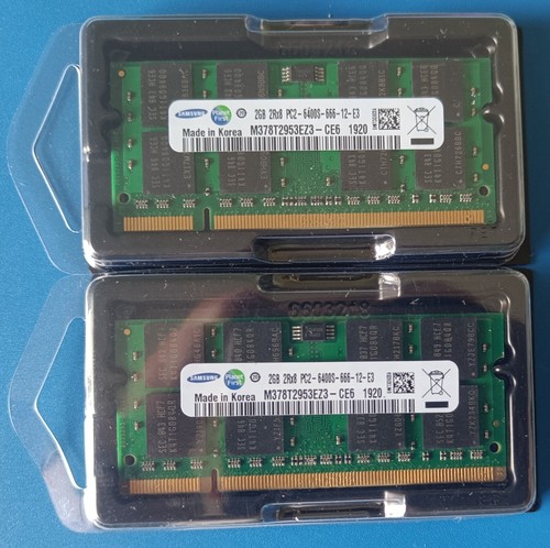 Samsung 4GB 2x 2GB DDR2 800MHz PC2-6400S SODIMM Laptop PC PORTATILE Memoria RAM - Imagen 8 de 12