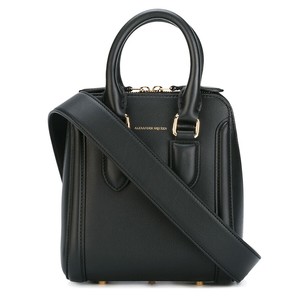Details About Alexander Mcqueen Black Leather Mini E Crossbody Bag Handbag