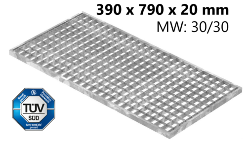 Gitterrost Normrost verzinkt Lichtschacht 390x790x20 mm mw30x30 mm Stahl S235JR - Bild 4 von 4