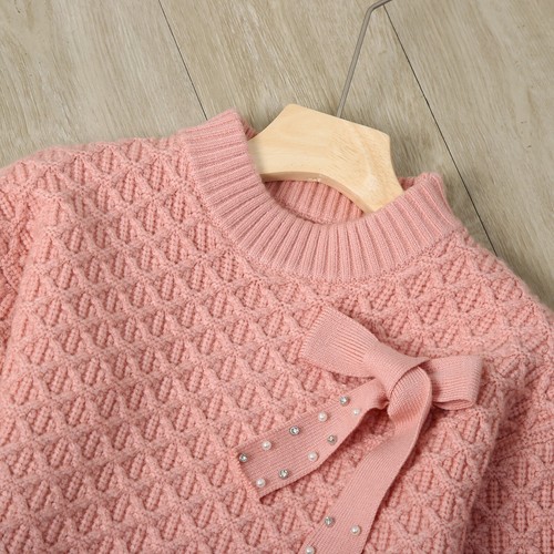 RH Girls Turtle Neck Sweater Pullover Knit Ribbon Coat Winter Outfit 3-9 RHK3003 - Picture 12 of 14