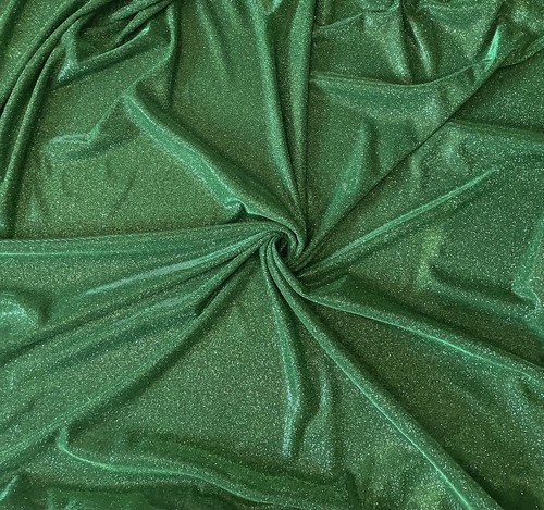 1 mtr emerald green sparkly moonlight,stretch dress fabric 58”wide (147cm) - Picture 4 of 6