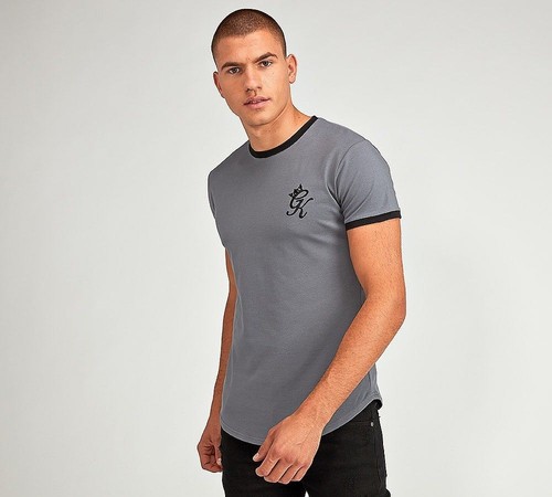 Camiseta Prenda para el torso Gimnasio King Largo Curvo Calce Ajustado Diseñador Mangas Cortas - Imagen 5 de 8