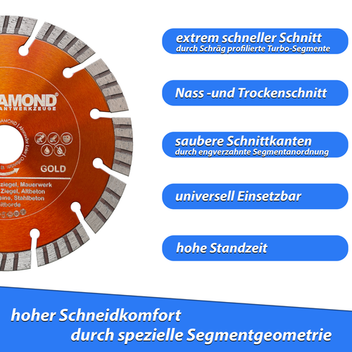 LXDIAMOND Diamant-Trennscheibe 150mm Beton pas für Bosch GNF 35 CA Mauernutfräse - Bild 6 von 7