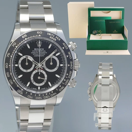 2024 NEW Rolex Daytona 126500LN Black Ceramic Steel 40mm Watch Box