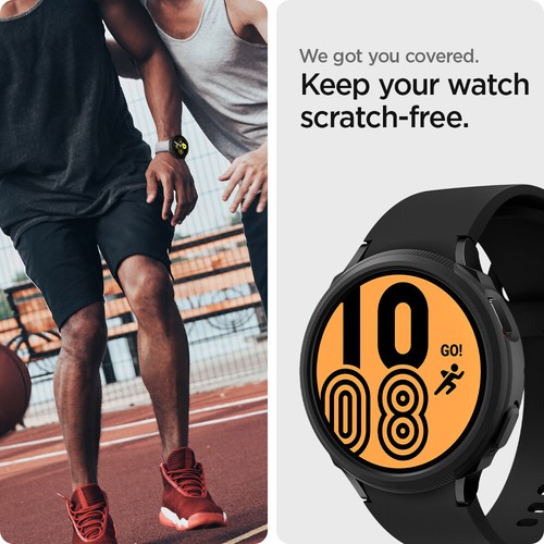 Etui Galaxy Watch 4 | Spigen [ Płynne powietrze] Odporna na wstrząsy smukła matowa czarna pokrywa - Zdjęcie 4 z 29