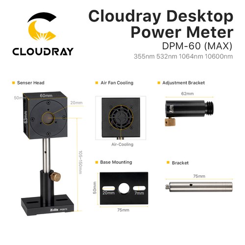 Cloudray 0-60W High Accuracy JPT Touch Screen Power Meter LP17 - Picture 5 of 8