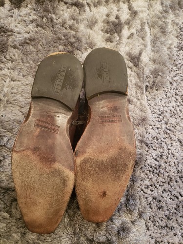 Florsheim Imperial Hombre Cuero Cremallera Botines Marrón Talla 13 (46) Hecho en Italia - Imagen 11 de 11