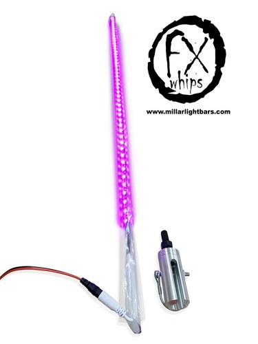 SINGLE 2FT quick disconnect PINK LED light whip SXS ATV UTV rzr 4 wheeler RZR - Bild 1 von 3