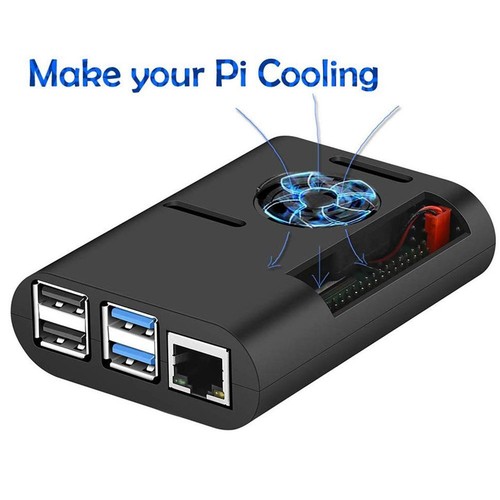 for Raspberry Pi 4 Model B, Pi 4B, Pi 4 ASB with Cooling Fan Shell Case Cover - Picture 9 of 10