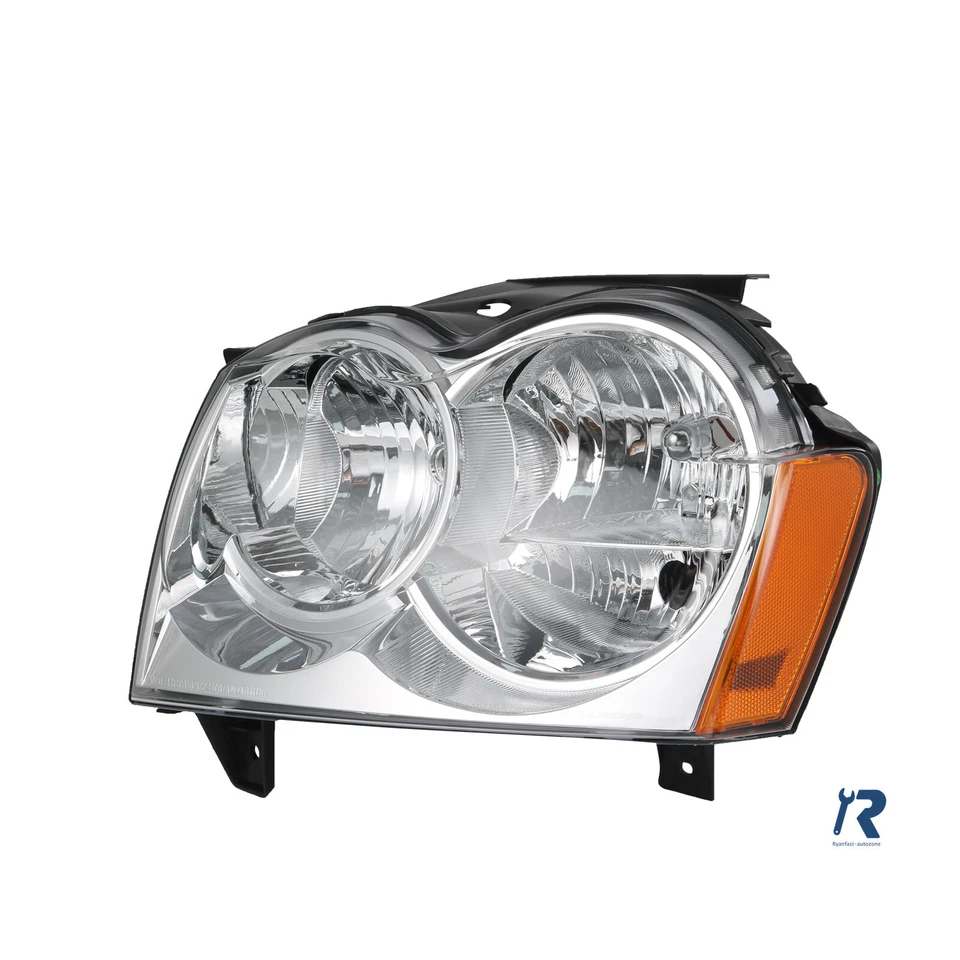 1 par de faros cromados transparentes (lado derecho + izquierdo) para Jeep Grand Cherokee 2005-2007 Foto 3 de 4