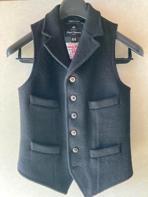 Nigel Cabourn Harris Tweed Mallory Vest Size 44 Black Gift Nigel Cabourn Harris Tweed Mallory Vest Size 44 Black Gift