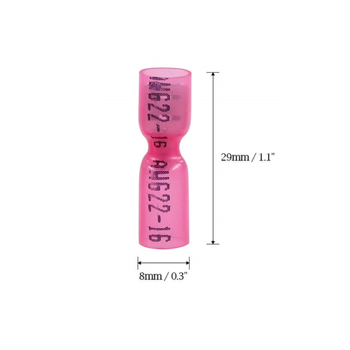 100Pcs 22-10AWG Heat Shrink Female Crimp Wire Connector Spade Terminals Kit - Imagen 4 de 16