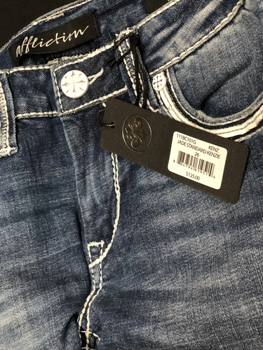 AFFLICTION Women's Denim Jean JADE STANDARD KENZE Embroidered - Picture 10 of 11