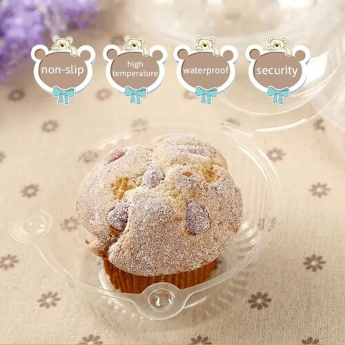 Cupcake Holders Individual,50 PC Cupcake Containers Disposable Clear Plastic Sin - Picture 5 of 7