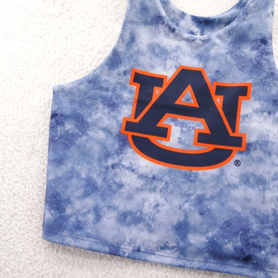 Auburn Tigers Sports Bra Women Small Blue Tie Dye Crop Tank Certo Northwest NCAA - Image 2 of 4