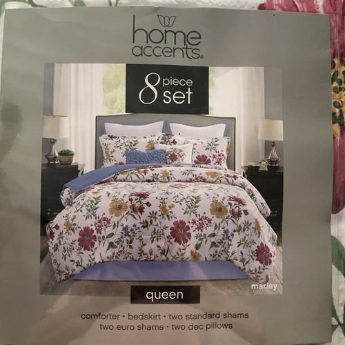 Home Accents Queen Marley Comforter Bed in a Bag 8 Piece Set Reversible GUC - Picture 10 of 12