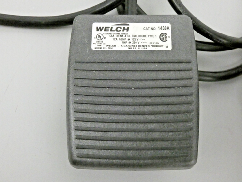 Welch Piston Vacuum Pump 2546B-01 w/ Foot Switch 0.25 HP, 115V - Picture 2 of 10