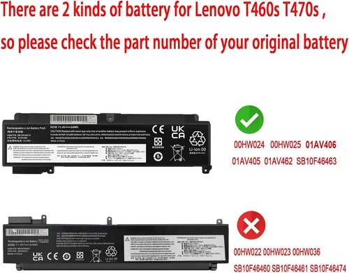 Für Lenovo ThinkPad T460s T470s Akku 01AV405 01AV406 01AV462 00HW038 00HW022 - Bild 9 von 9