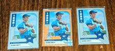 (3 Cards)  2022 Mosaic #287 George Brett Orange Reactive Prizm + Silver BASE