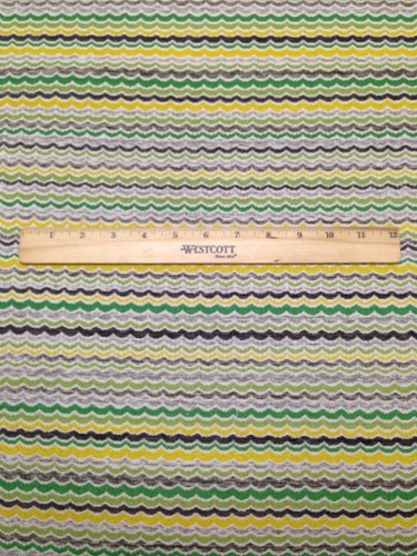 RICHLOOM RIGBY LEMON LIME YELLOW GEOMETRIC CHENILLE FABRIC BY THE YARD 58"W - Picture 2 of 5