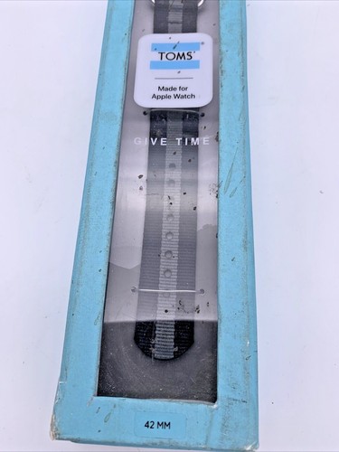 Toms Apple Watch Band 42mm Black/Grey Stipe - 第 2/7 張圖片