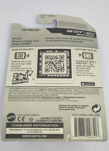 HW HOT WHEELS 2014 HW CITY #10/250 THE VANSTER DELIVERY HOTWHEELS BLUE VHTF RARE - Picture 3 of 4